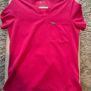 Figs Women’s Bundle Catarina Scrub Top and Zamora Joggers in Shocking Pink